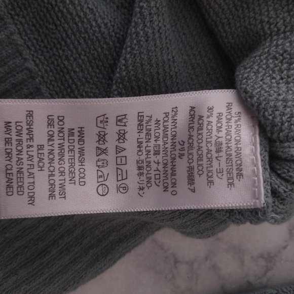 Free People slate grey V neck sweater tunic size X - Picture 7 of 8